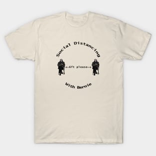 Social Distancing with Bernie Sanders Mittens T-Shirt